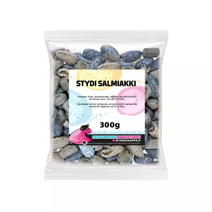 Stydi Salmiakki 300g - Reissumiehen Karkkipussit - 1010 - 6