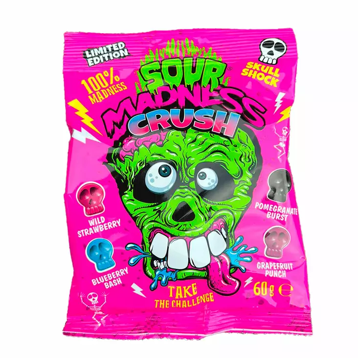 Sour Madness Crush 60g - Karkkipussit - 9875 - 1