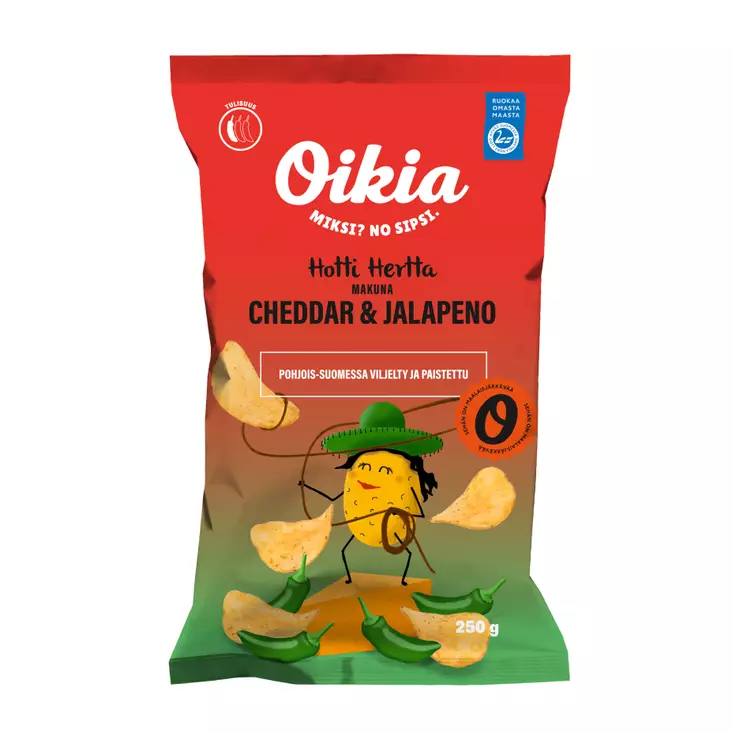 Oikia Cheddar& Jalapeno 250 g - Snacks tuotteet - 100535 - 1