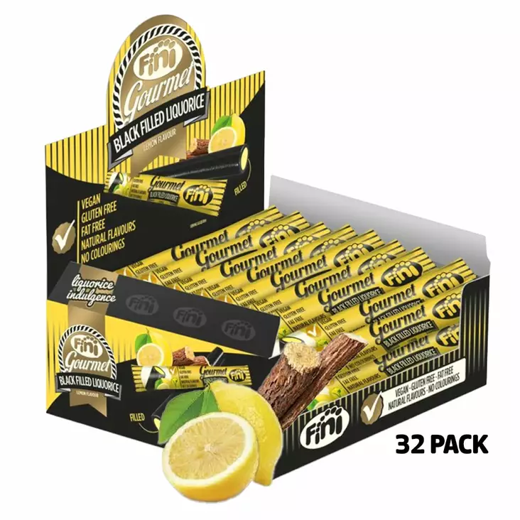 Gourmet Filled Liquorice Lemon 32 x 32g - Suklaapatukat - 100506 - 1
