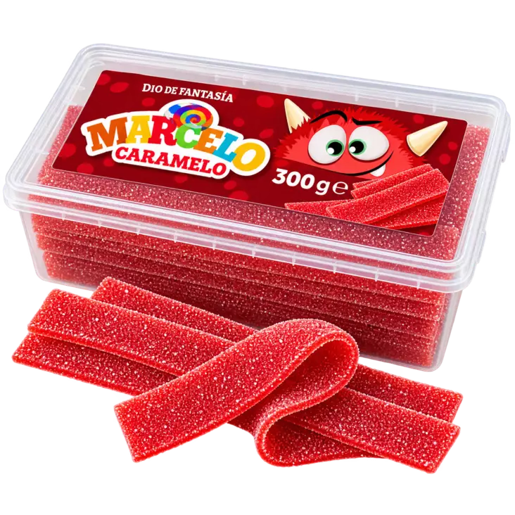 Marcelo Caramelo Mansikkaremmi 300 g - Karkkipakkaukset - 100696 - 1
