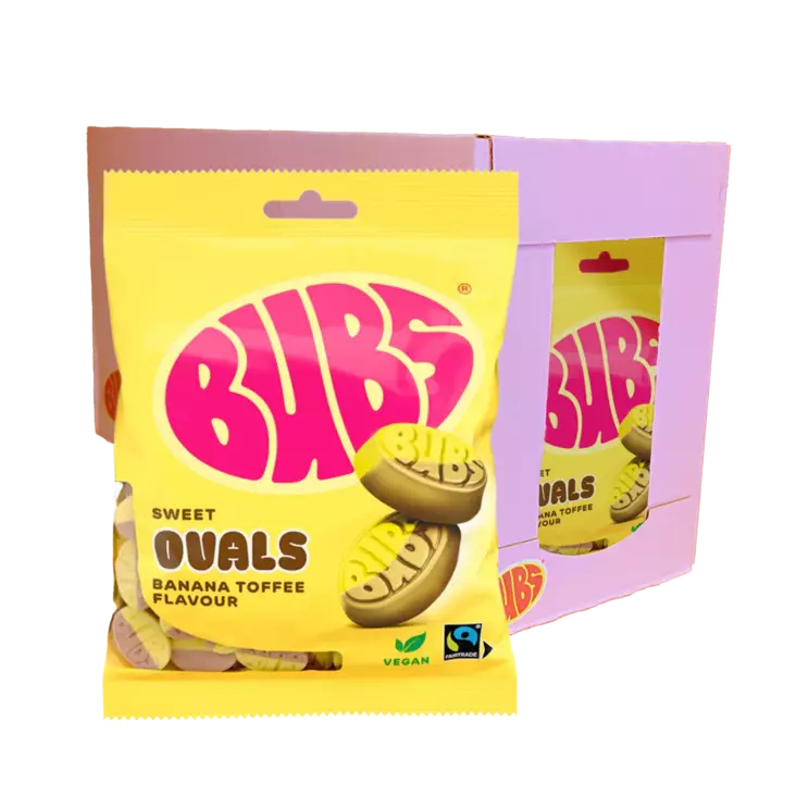Bubs Banana Toffee Ovals 90g - Karkkipussit - 100377 - 2