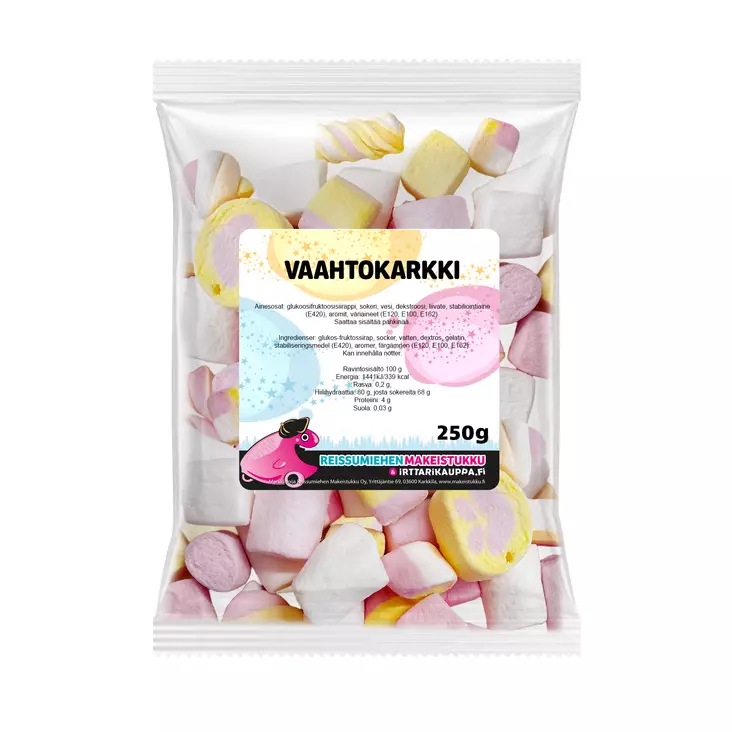 Vaahtokarkki 250g - Reissumiehen Karkkipussit - 6007 - 5