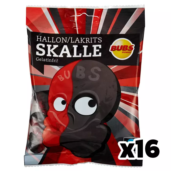 Bubs Hallon/Lakrits Skalle 90g - Karkkipussit - 100368 - 1