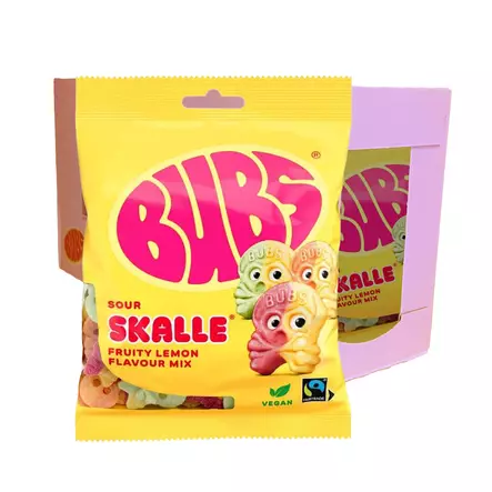 Bubs Fruity Lemon Mix Skalle 190 g - Karkkipussit - 100529 - 2