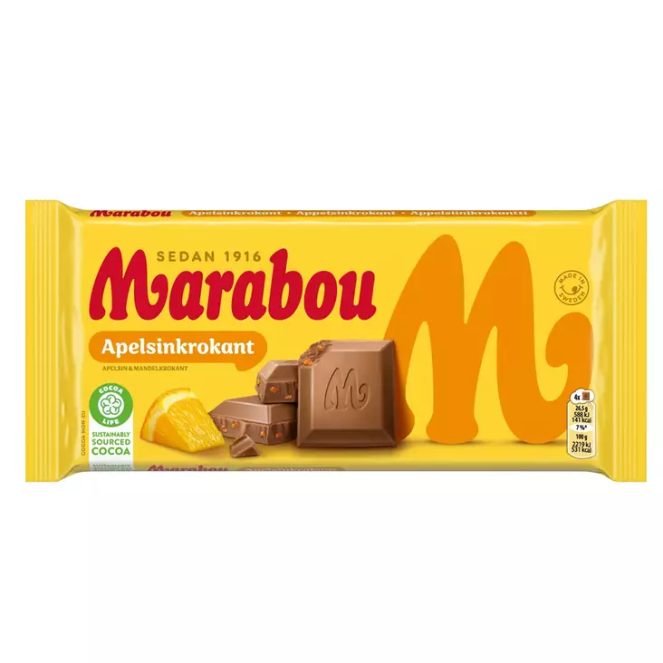 Marabou Apelsinkrokant 200 g - Suklaapatukat - 100449 - 1